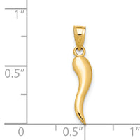 14k Italian Horn Pendant-K5926