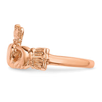 14k Rose Gold Polished Claddagh Ring-K5933