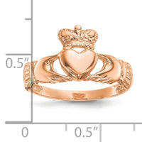 14k Rose Gold Polished Claddagh Ring-K5933
