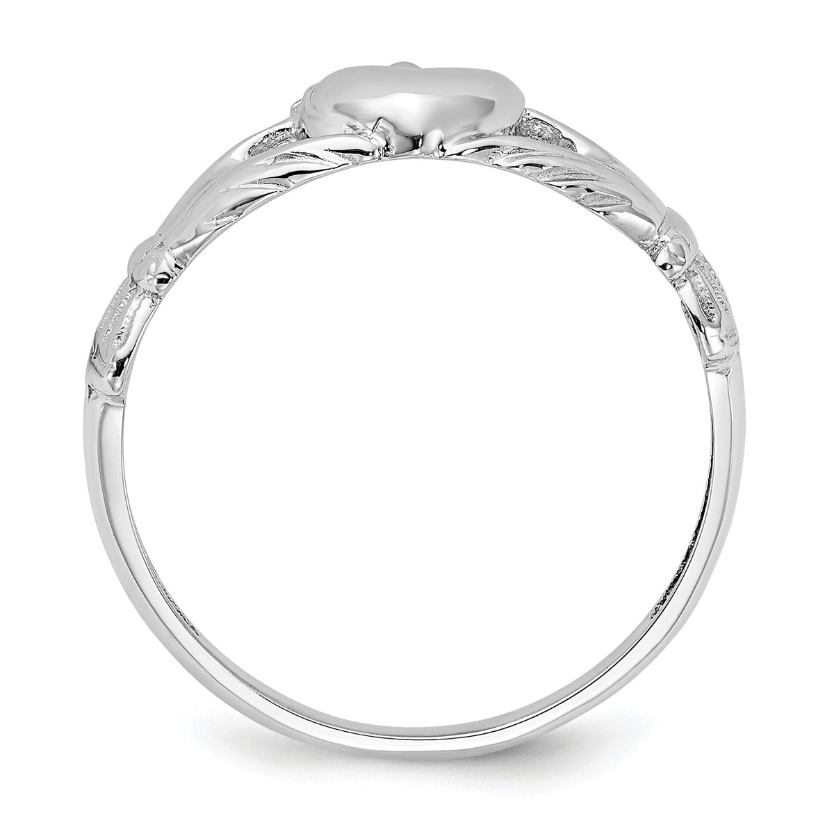 14k White Gold Polished Claddagh Ring-K5934