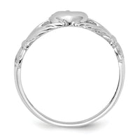 14k White Gold Polished Claddagh Ring-K5934
