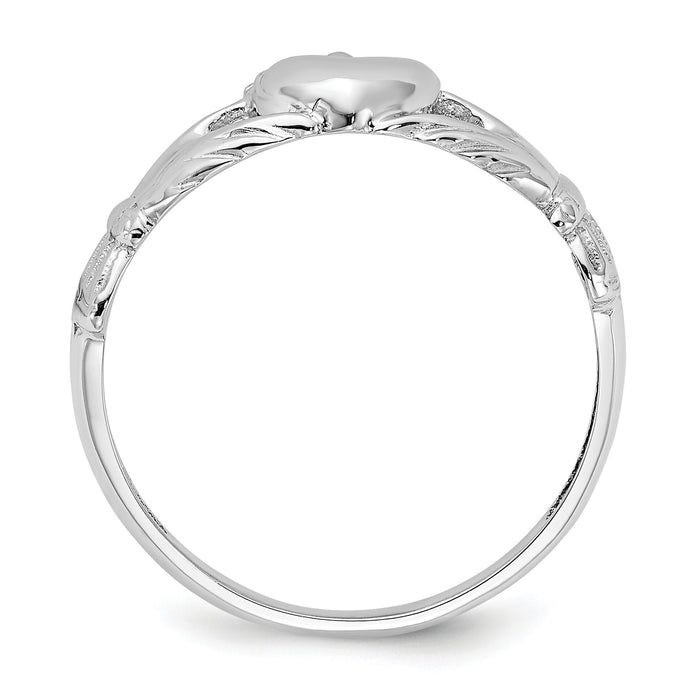 14k White Gold Polished Claddagh Ring-K5934