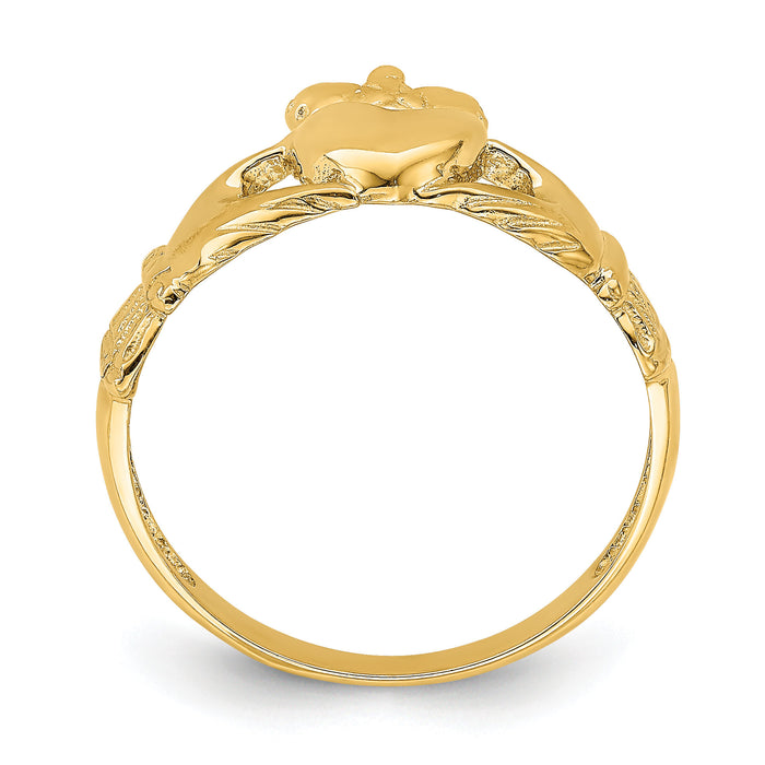 14k Polished Claddagh Ring-K5935