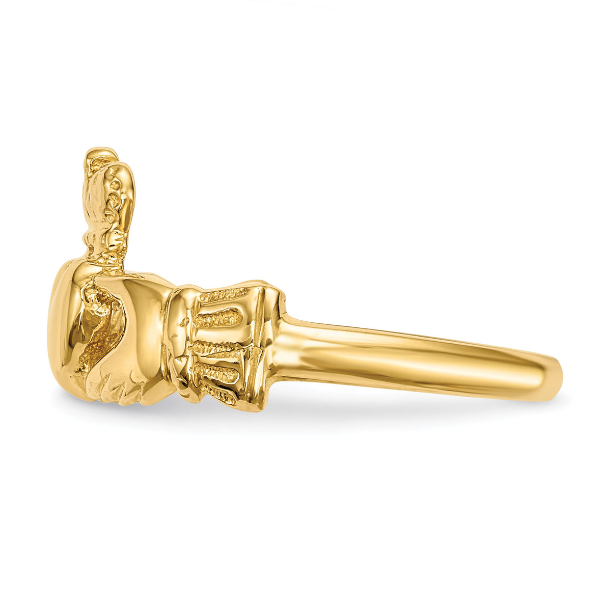 14k Polished Claddagh Ring-K5935