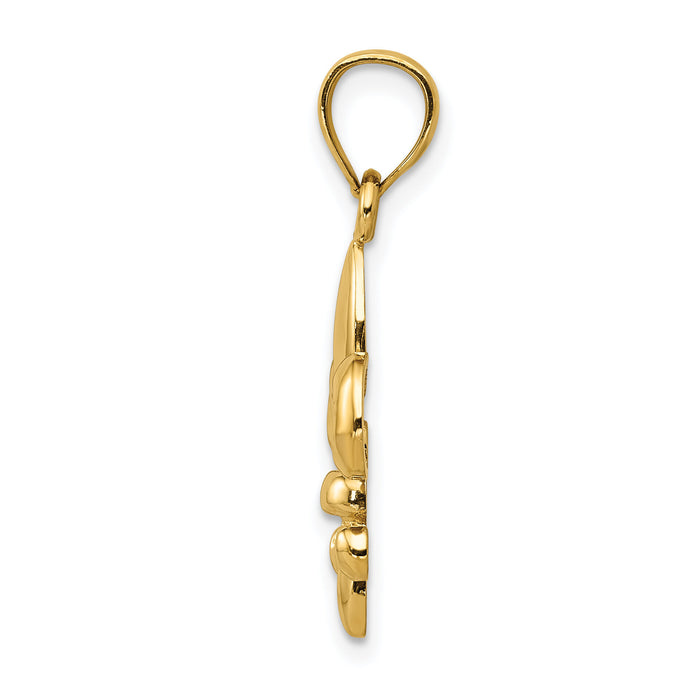 14k Polished Fleur de Lis Pendant-K5941