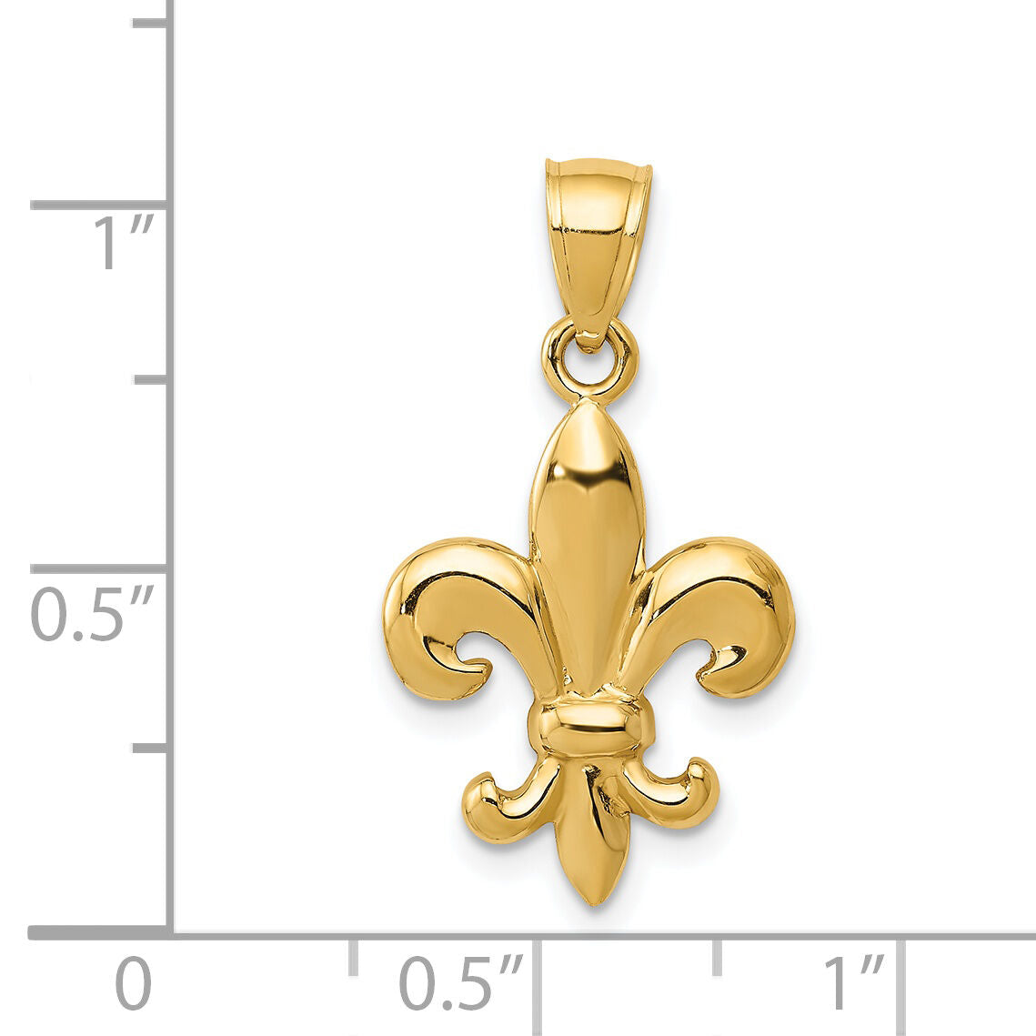 14k Polished Fleur de Lis Pendant-K5941