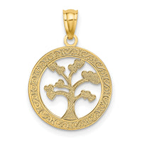 14k Polished ONE FAMILY MANY HEARTS Tree Pendant-K5945