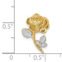 14k w/White Rhodium Polished Rose Chain Slide-K5969