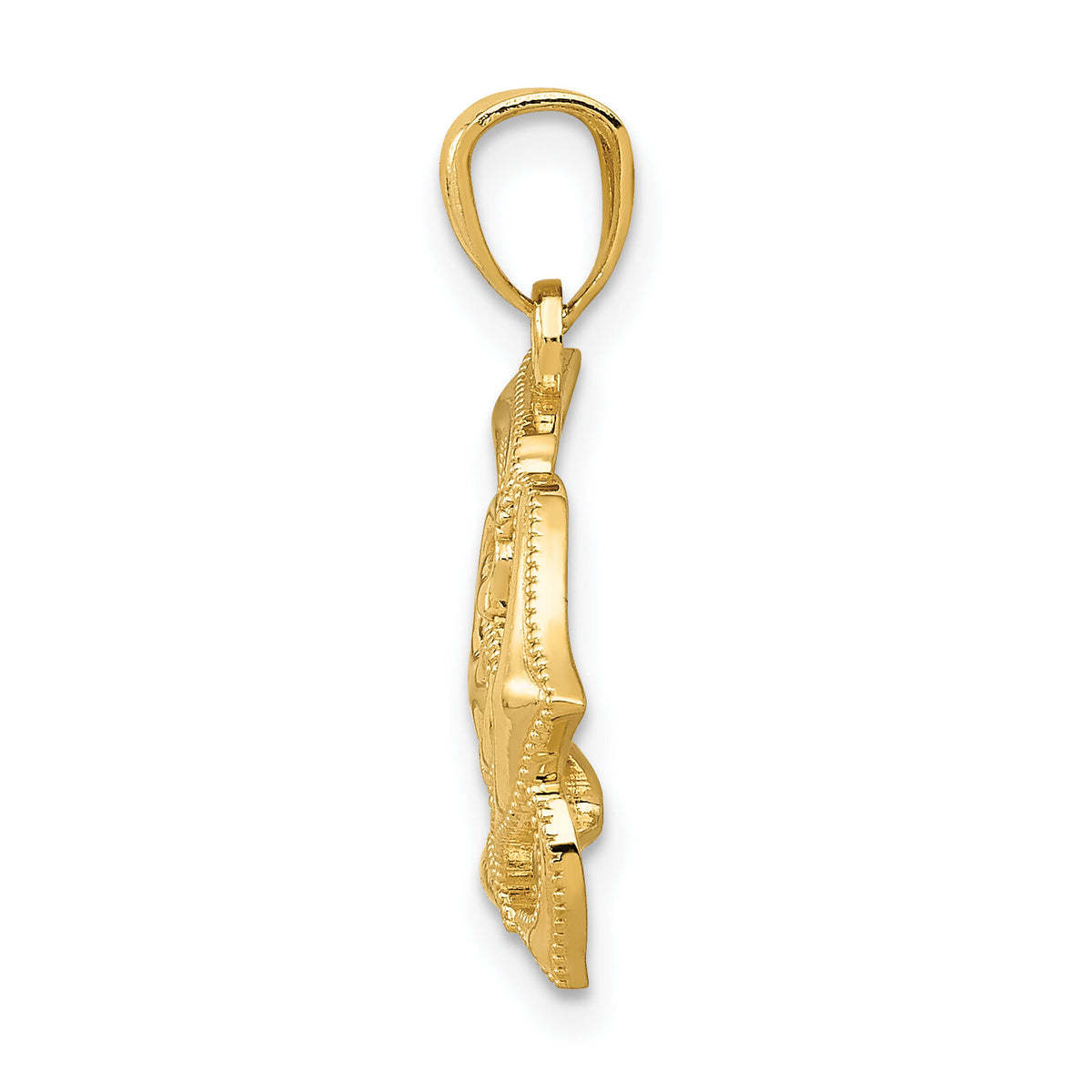 14k Polished Open Rose Pendant-K5970