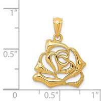 14k Polished Open Rose Pendant-K5970