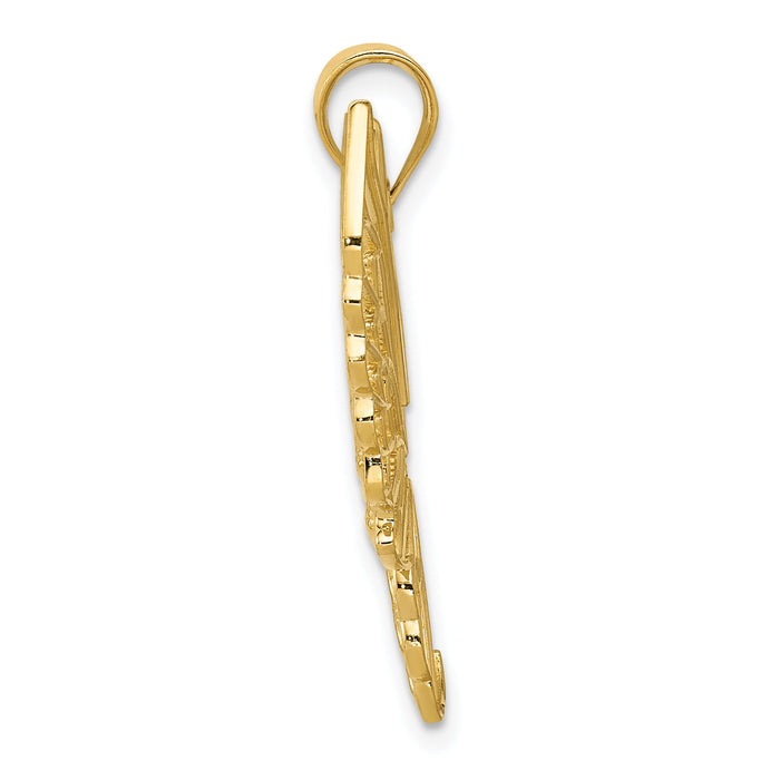 14k Polished Butterfly Pendant-K5986