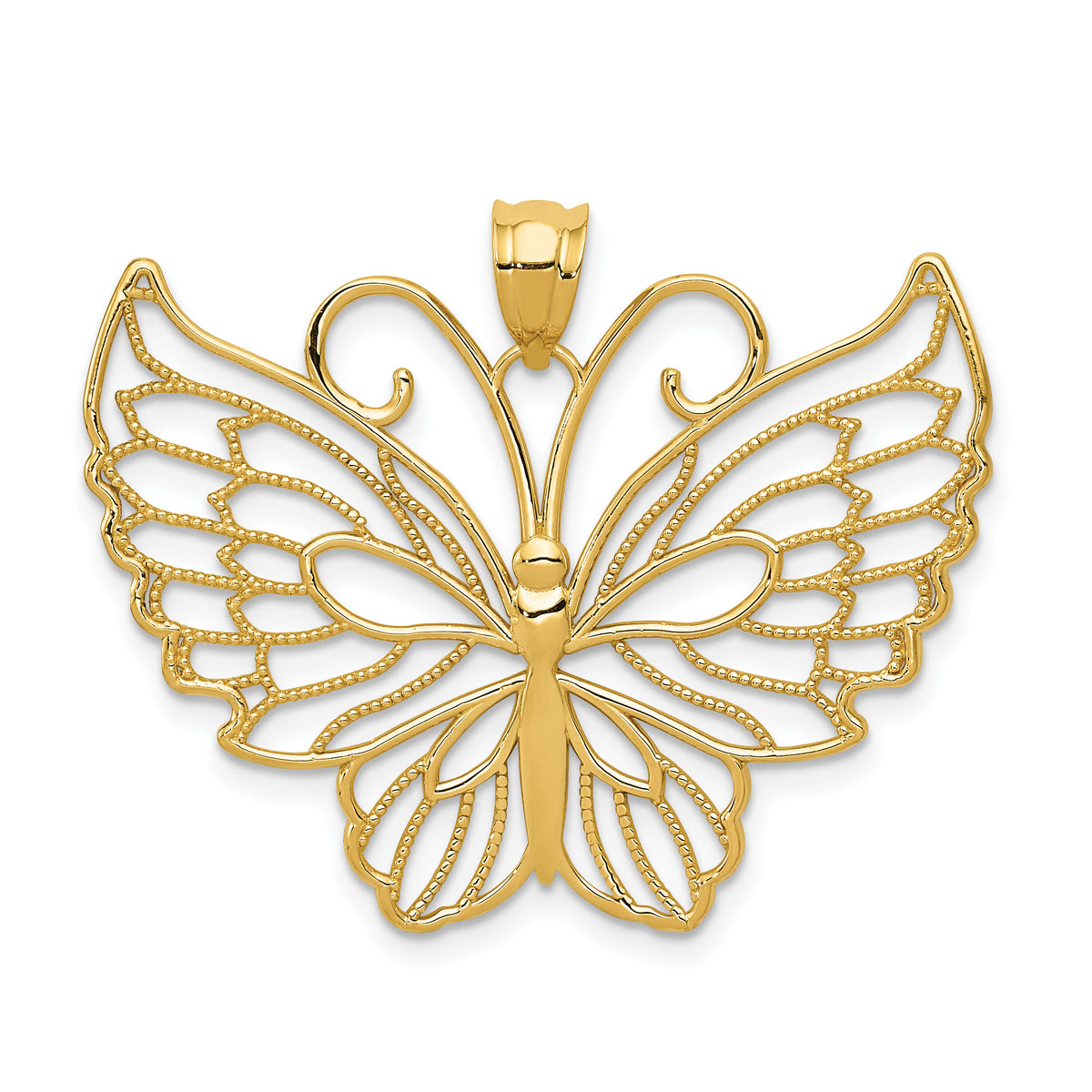 14k Polished Butterfly Pendant-K5986