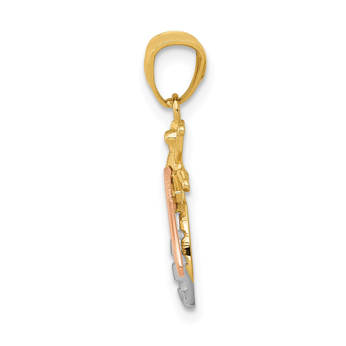 14k Two-tone w/White Rhodium Polished Bee Pendant-K5989