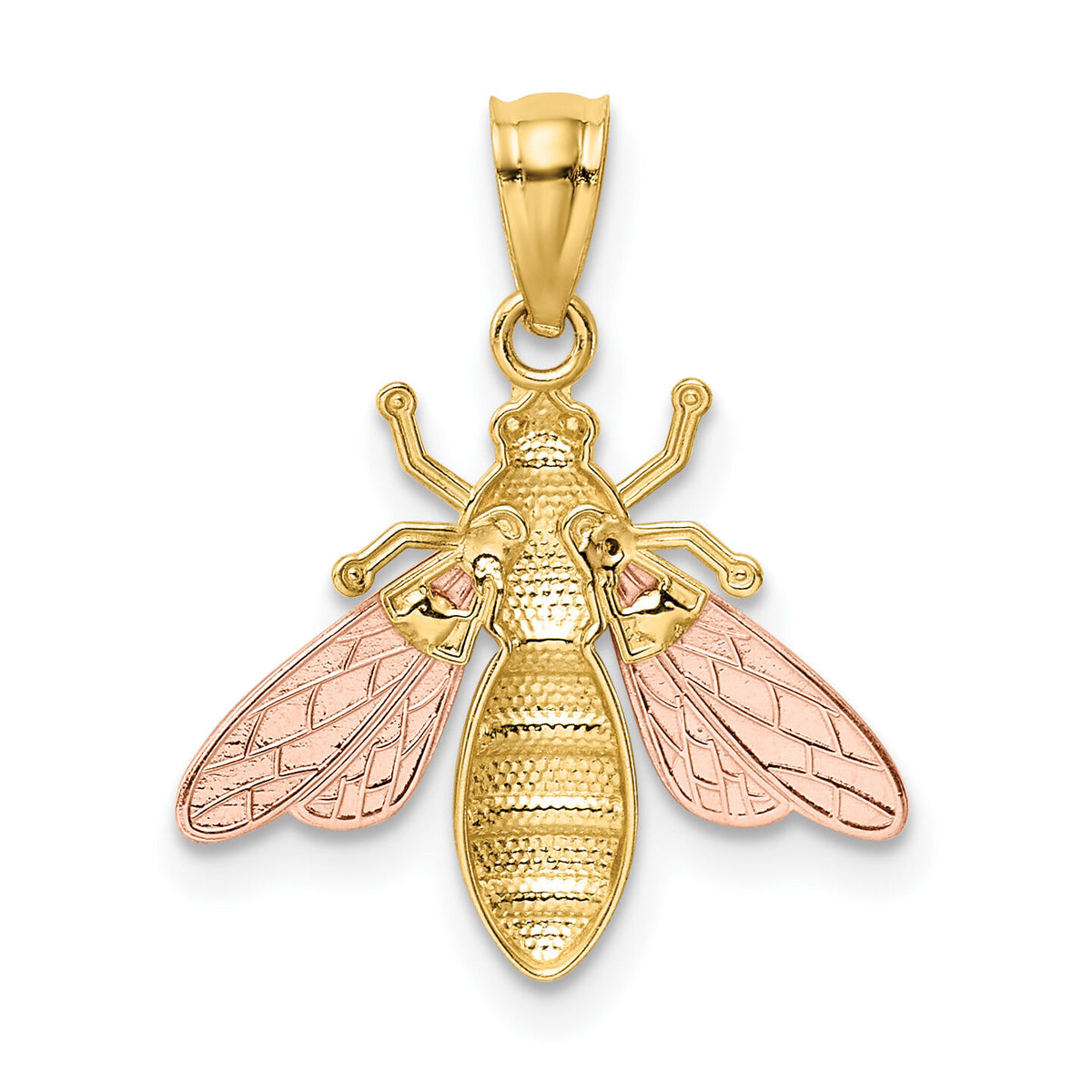 14k Two-tone w/White Rhodium Polished Bee Pendant-K5989
