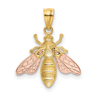 14k Two-tone w/White Rhodium Polished Bee Pendant-K5989
