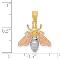 14k Two-tone w/White Rhodium Polished Bee Pendant-K5989