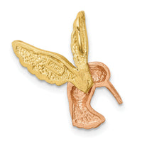 14K Two-tone w/White Rhodium Satin Diamond-cut Hummingbird Slide-K5996
