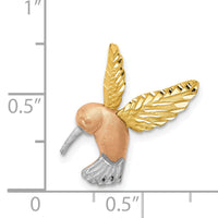 14K Two-tone w/White Rhodium Satin Diamond-cut Hummingbird Slide-K5996