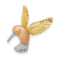 14K Two-tone w/White Rhodium Satin Diamond-cut Hummingbird Slide-K5996