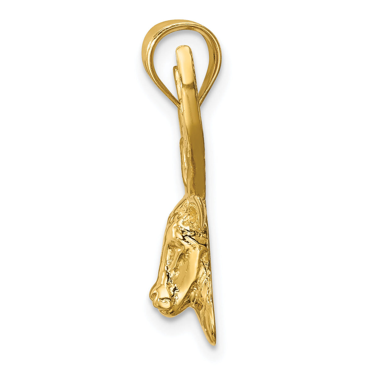 14k Polished Deer Head Pendant-K5999