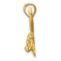 14k Polished Deer Head Pendant-K5999