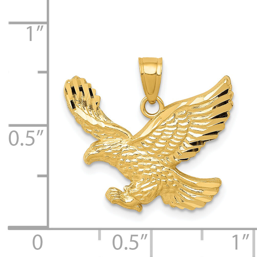 14k Diamond-cut Eagle Pendant-K6000
