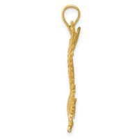 14k Polished and Diamond-cut Eagle Pendant-K6003
