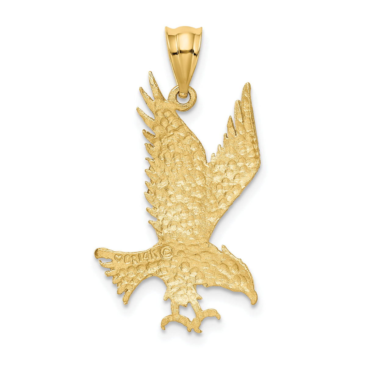 14k Polished and Diamond-cut Eagle Pendant-K6003