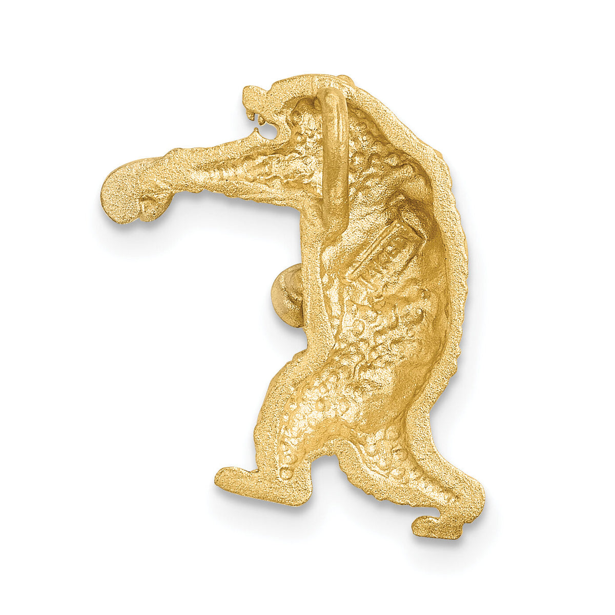 14k w/White Rhodium Satin D/C Boxing Bear Chain Slide-K6009
