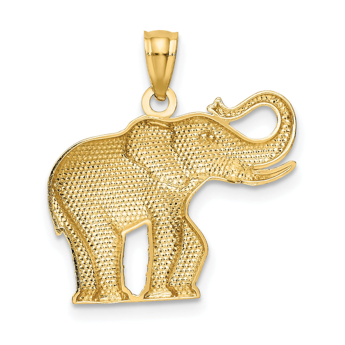 14k Polished / Satin Elephant Pendant-K6012