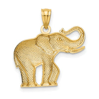 14k Polished / Satin Elephant Pendant-K6012