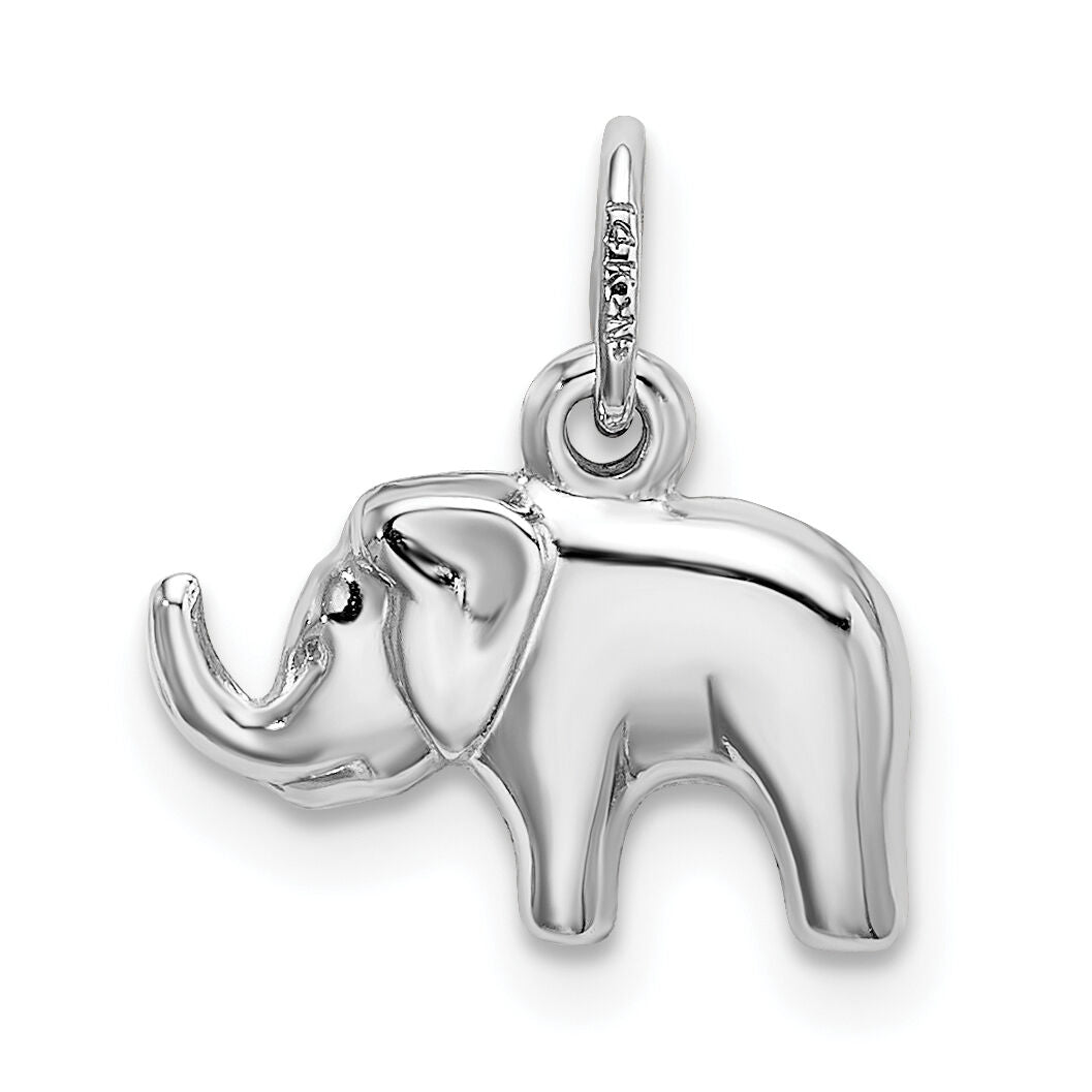 14k White Gold Elephant Charm-K6013