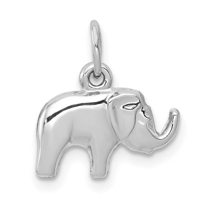 14k White Gold Elephant Charm-K6013