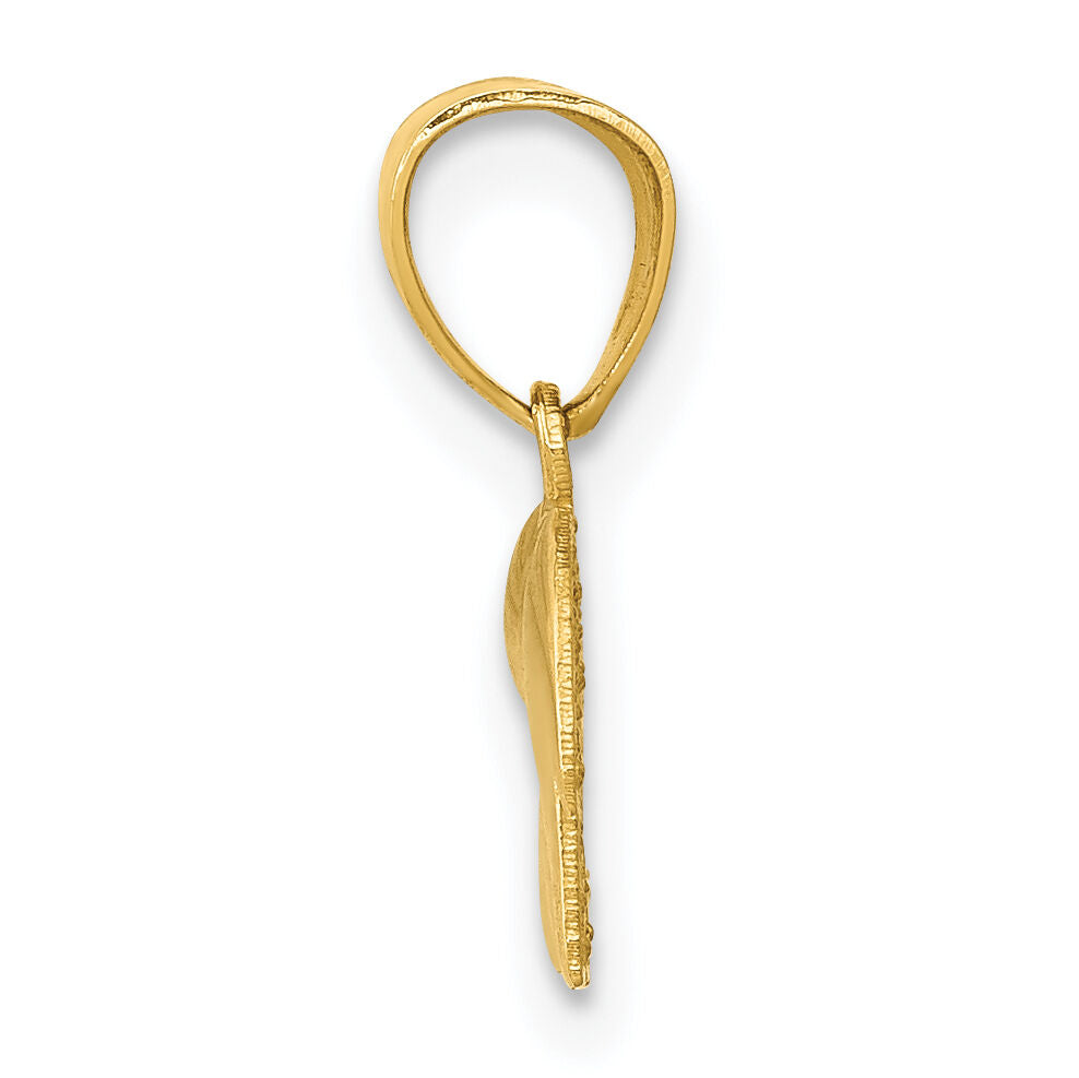 14k Polished Elephant Pendant-K6014
