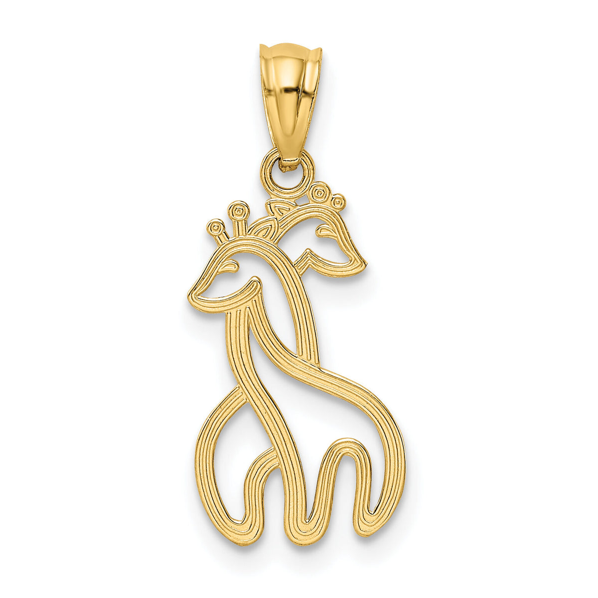 14K Polished Interlocking Giraffes Pendant-K6015