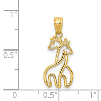 14K Polished Interlocking Giraffes Pendant-K6015