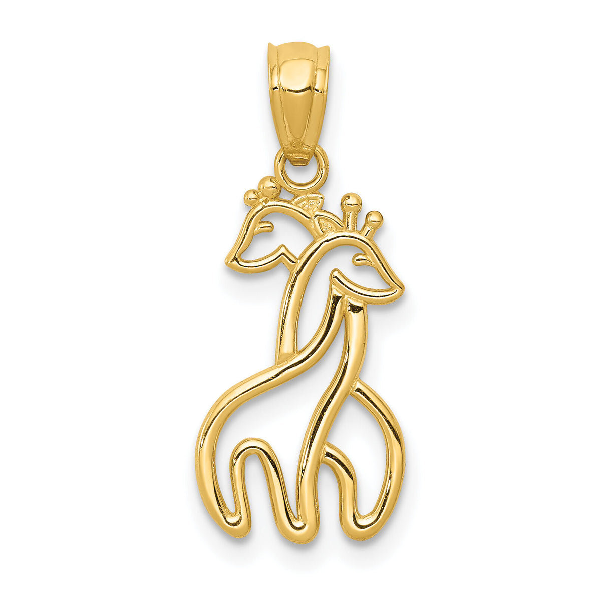 14K Polished Interlocking Giraffes Pendant-K6015