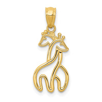 14K Polished Interlocking Giraffes Pendant-K6015