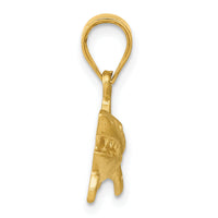 14K Satin Diamond-Cut Shark Pendant-K6019