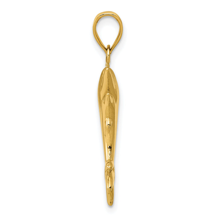 14k Dolphin Pair Pendant-K6027