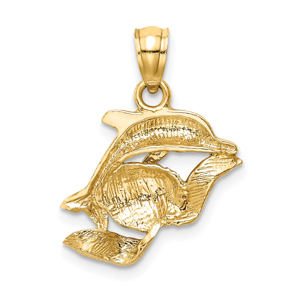 14k Dolphin Pair Pendant-K6027