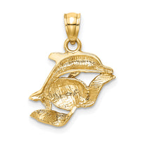 14k Dolphin Pair Pendant-K6027