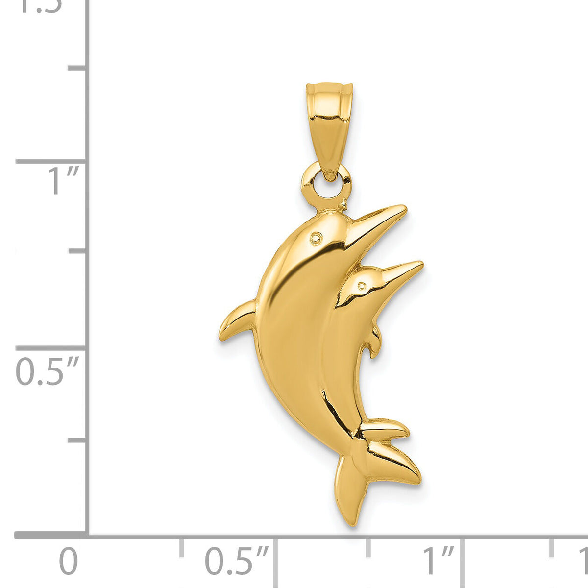 14k Dolphin Pair Pendant-K6027