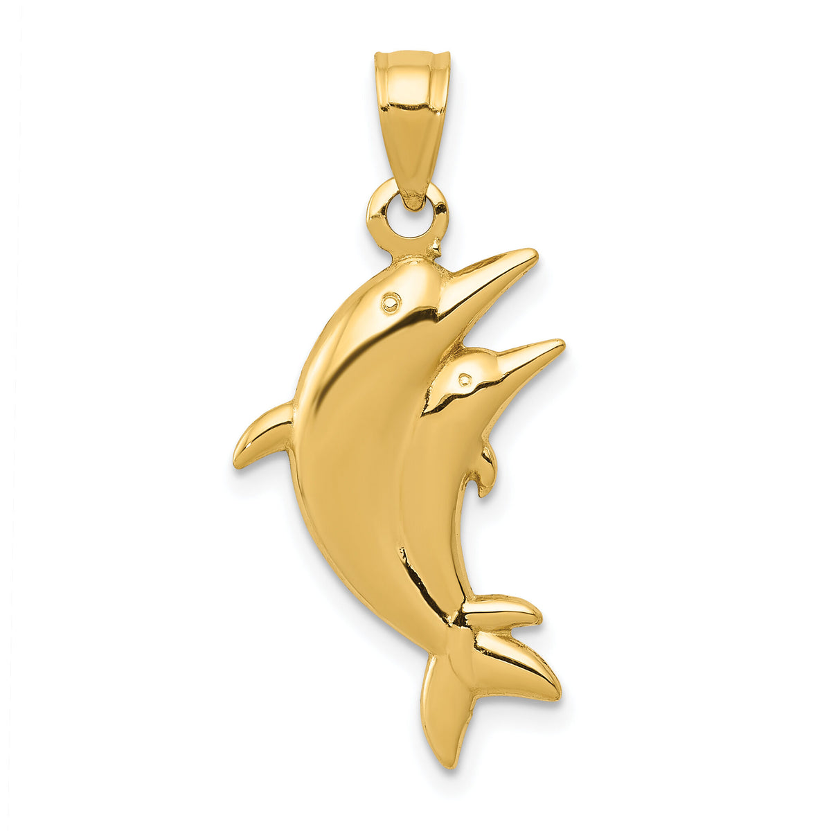 14k Dolphin Pair Pendant-K6027