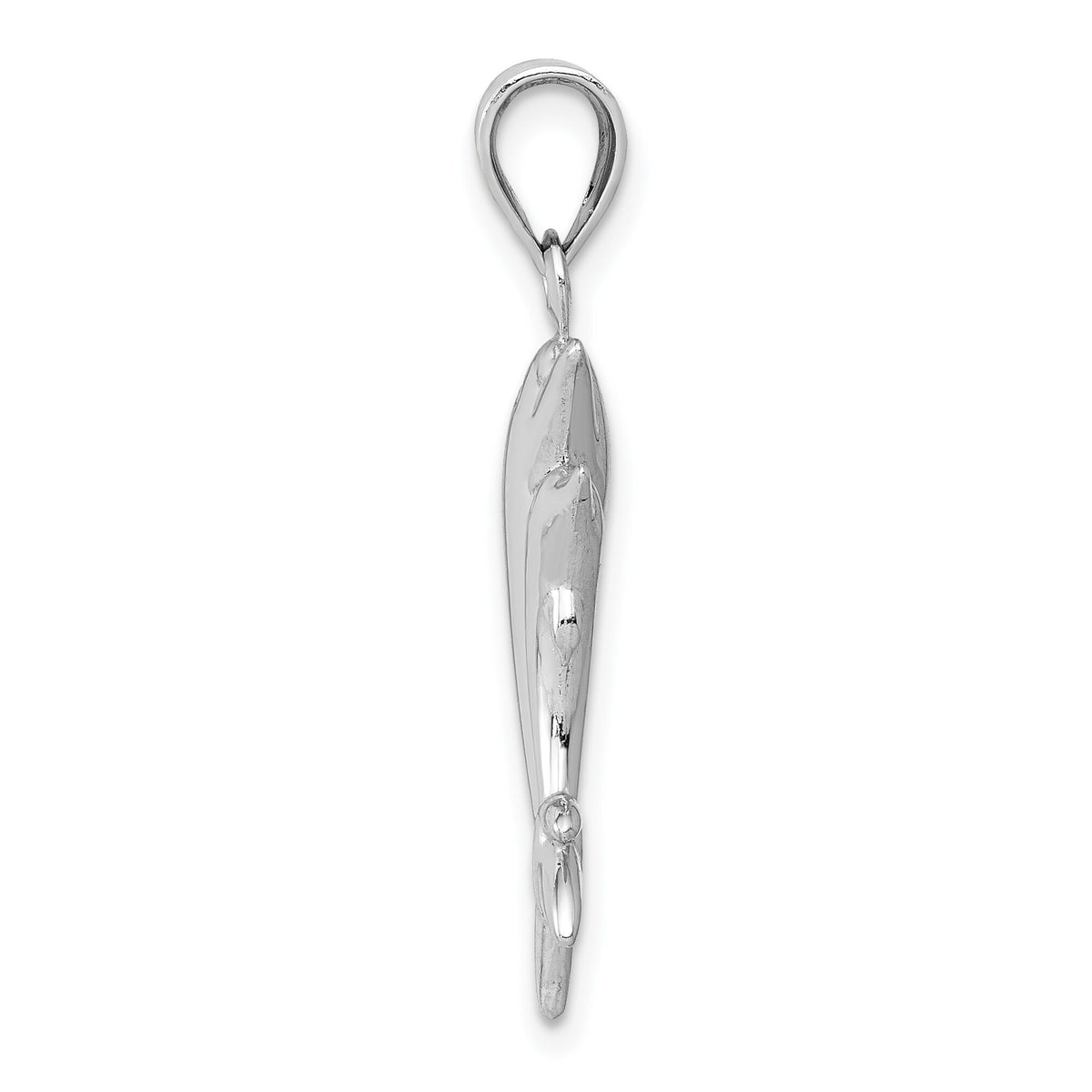 14k White Gold Dolphin Pair Pendant-K6028
