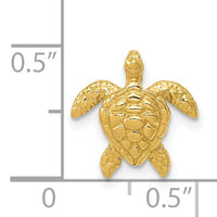 14k Polished Small Sea Turtle Chain Slide-K6031