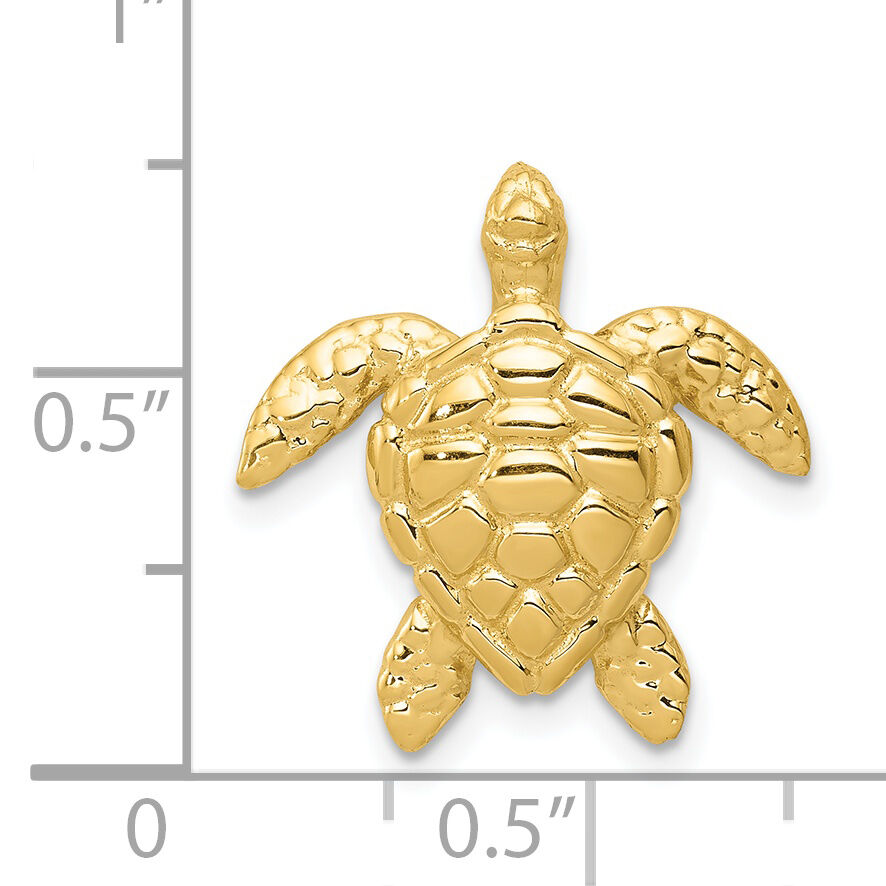 14k Polished Large Sea Turtle Chain Slide-K6035