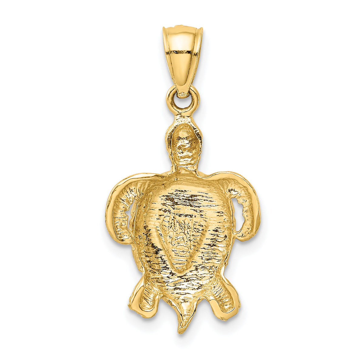 14k Polished Created Blue Opal Turtle Pendant-K6037