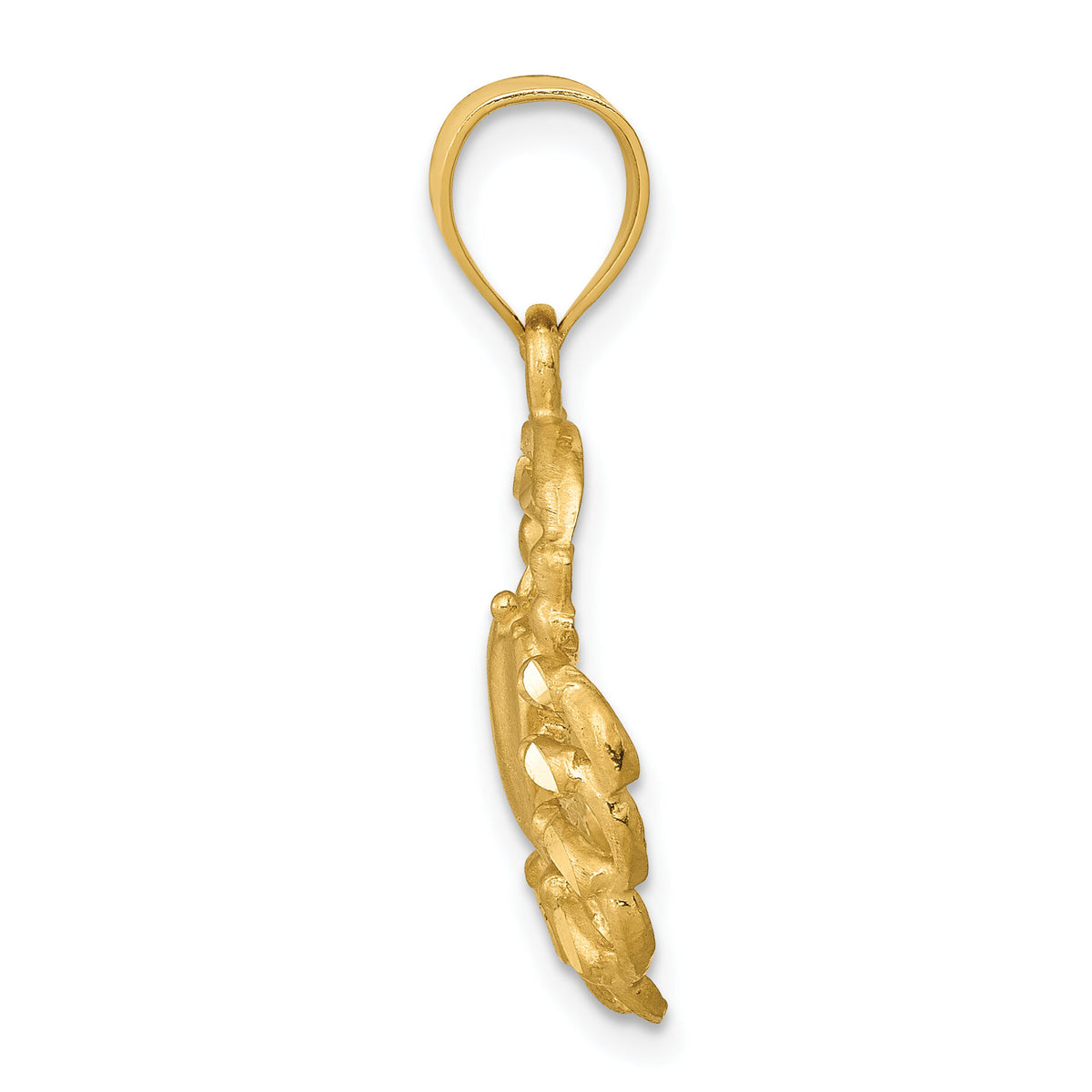 14k Satin Diamond-cut Crab Pendant-K6039