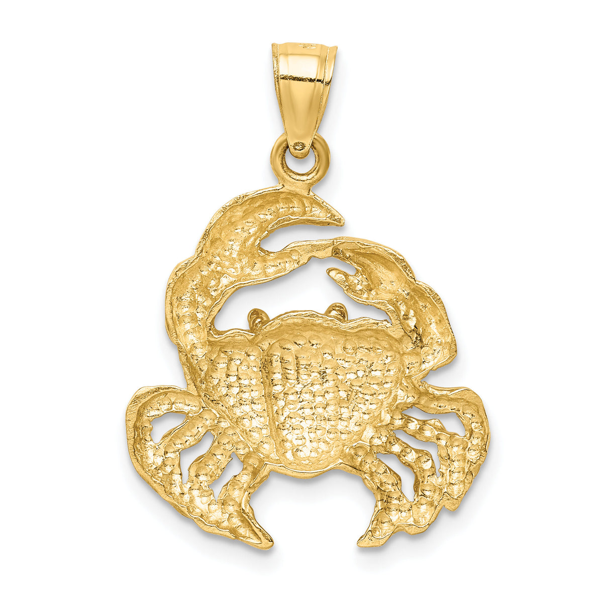 14k Polished Crab Pendant-K6040